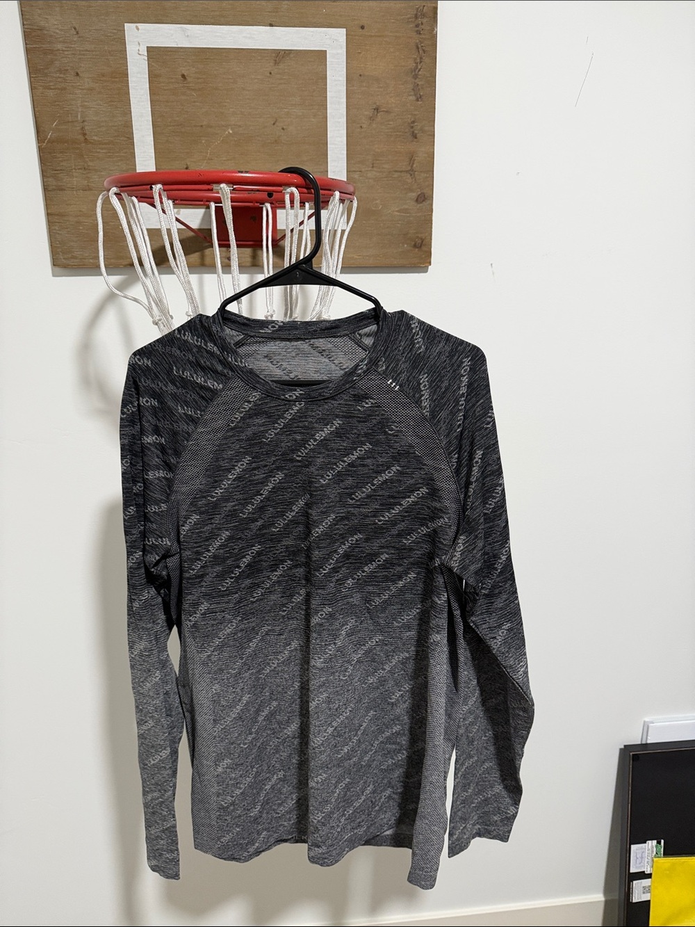 lululemon athletica Black Heather Long Sleeve Performance Top